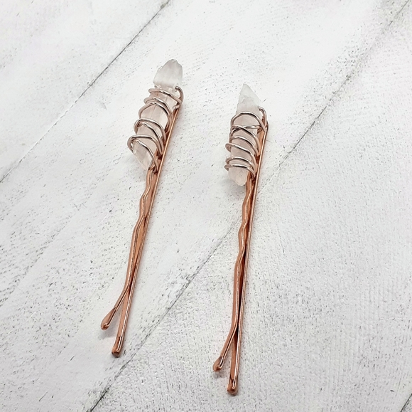 "Quartz Castle" 2 Piece Bobby pins set - Picture 3 of 5